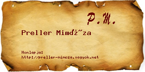 Preller Mimóza névjegykártya